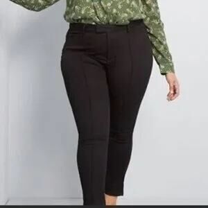 ModCloth The Richmond Fitted Black Pants High Rise Stretch Front Women 16